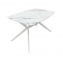 Стол ВВР Джерси Мрамор белый ф/п, белый глянец/белый